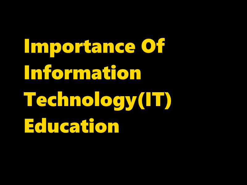 The importance of information technology